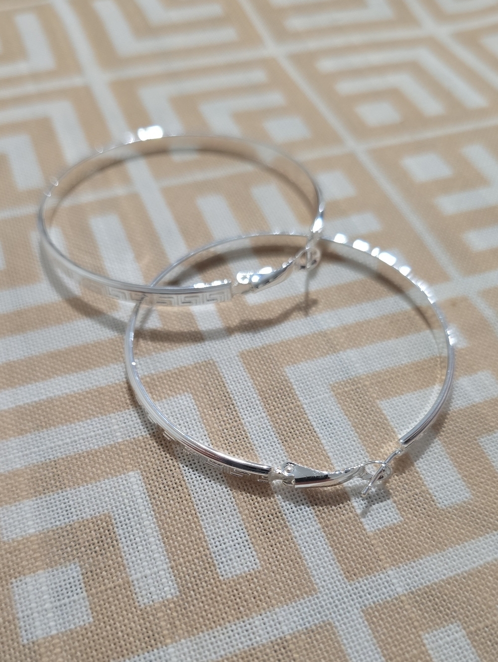Classic Silver Hoop Bangle Bracelet - Women Jewelry